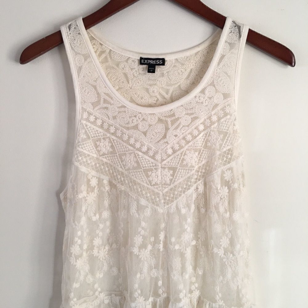 EXPRESS Lace Boho Tunic Top | Size Small